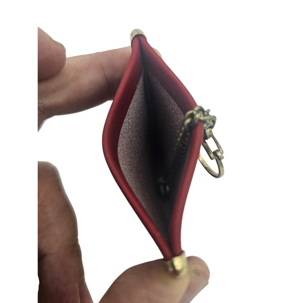 Vintage Coach Leather Squeeze Key Coin Purse Red Key Pouch - Picture 7 of 12